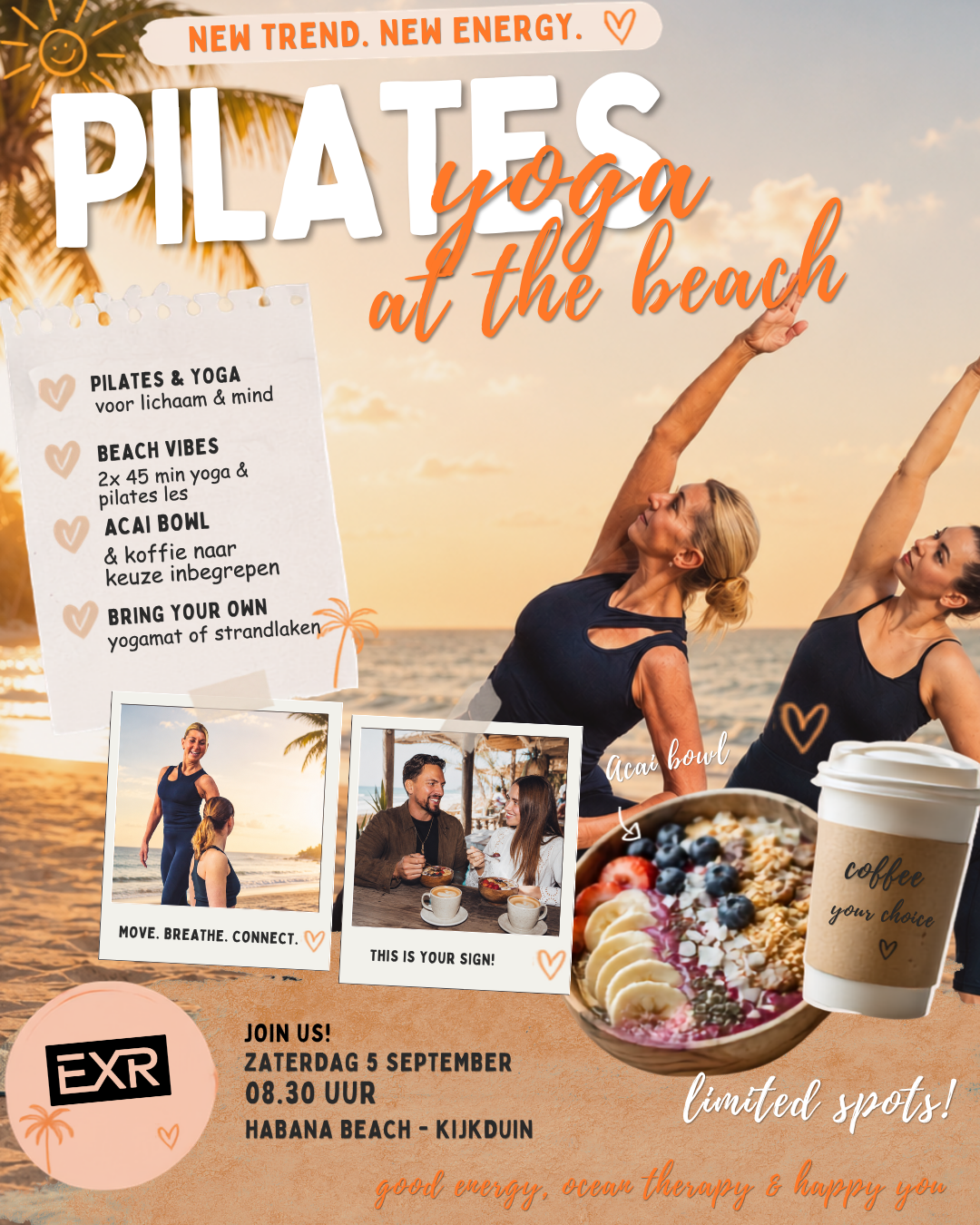 Pilates en Yoga on the beach